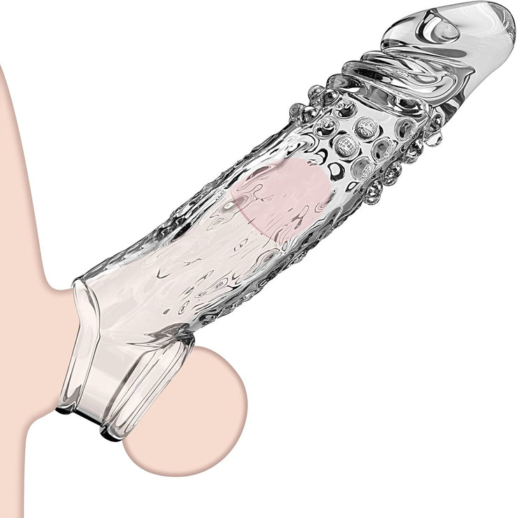 Penis Sleeve with Cock Ring, Penis Extender and Penis Enlarger for Men