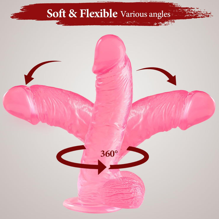 10 Inch Pink Dildo Big Dildos, Soft Realistic  Sex Toys for Women and Couple.