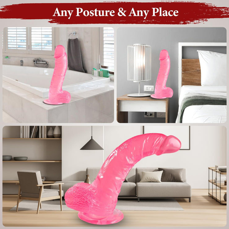 10 Inch Pink Dildo Big Dildos, Soft Realistic  Sex Toys for Women and Couple.