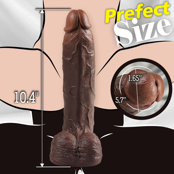 Big Black Dildo 10 Inch Realistic, Black Sex Toys for Men and Women