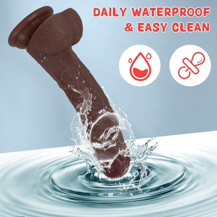 Sex Toys Dildo Realistic Silicone Dildo, Adult Toys for Women and Couple 7.8 Inch (Brown)