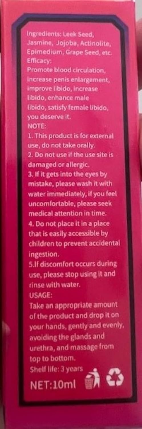 Enlargement Massage Oil for Men 10ml Herbal Enlarge 0.34floz (2)