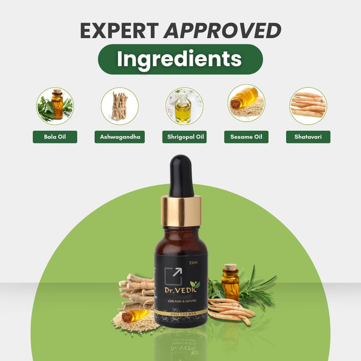 Men's Ayurvedic Oil Pure & Natural (Black) (15 ml Pack of 1)