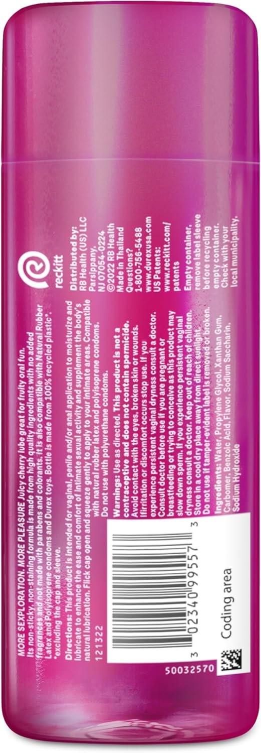 Durex Water Based Lube for Sex, Sex Lube for Women & Men 3.38 fl oz