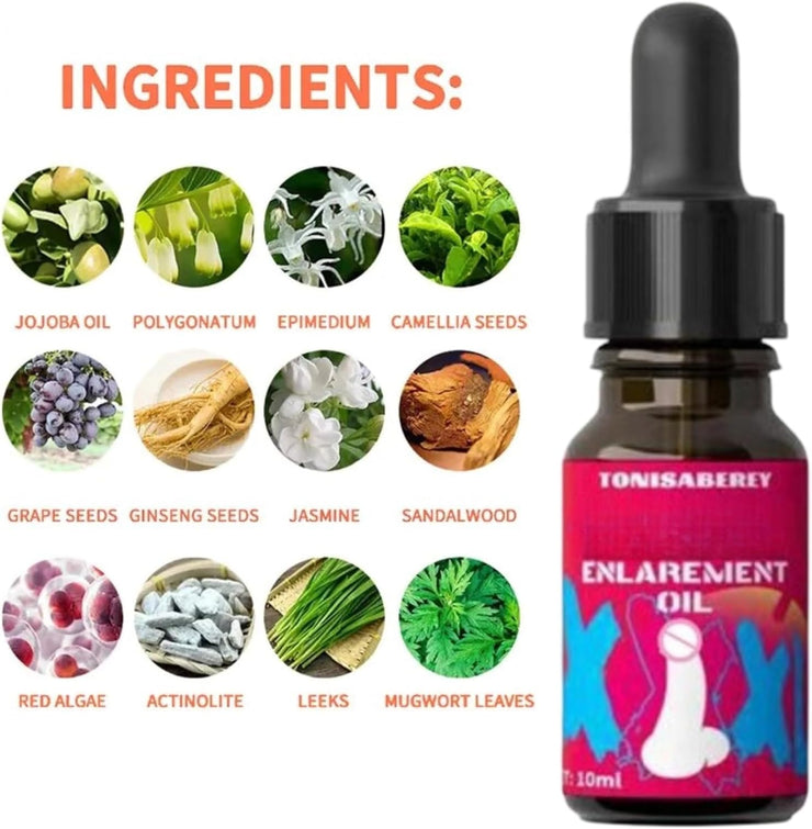 Men's Enlarging Essential Oil - Extra Strength Power Enlarge Massage Gel, Massage Oil 10ml