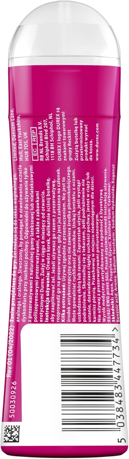 Durex Silicone Lube for Anal Sex, Couples and Personal Use, Long Lasting, 3.38 fl oz