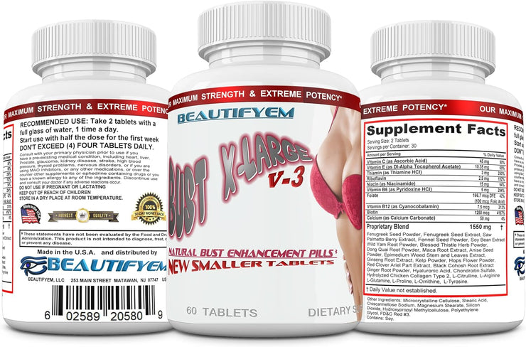 X-Large Breast Enlargement, Breast Enhancer, Bust Enhancement Pills