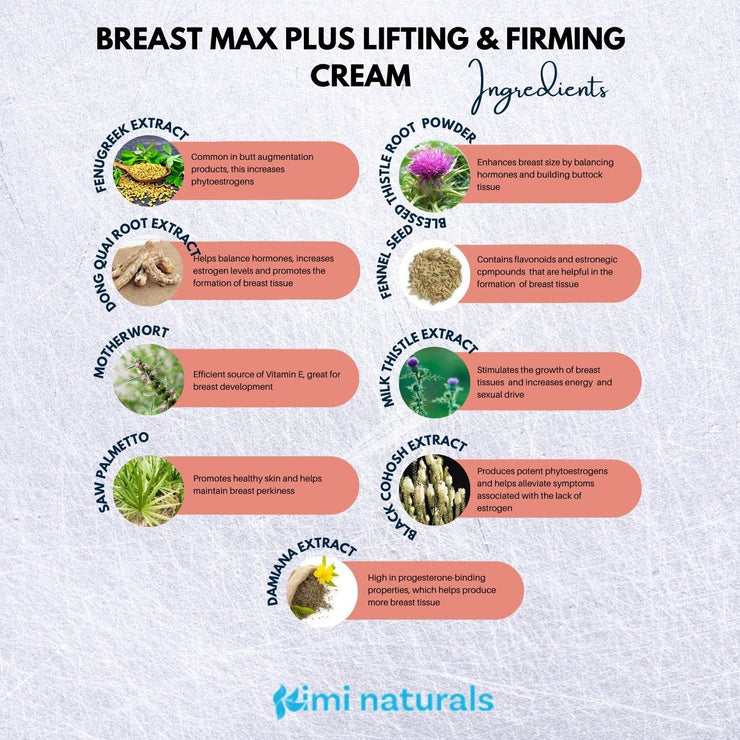 Naturals Breast Max Plus - Breast Enhancement Cream - Breast Enlargement - 4 OZ