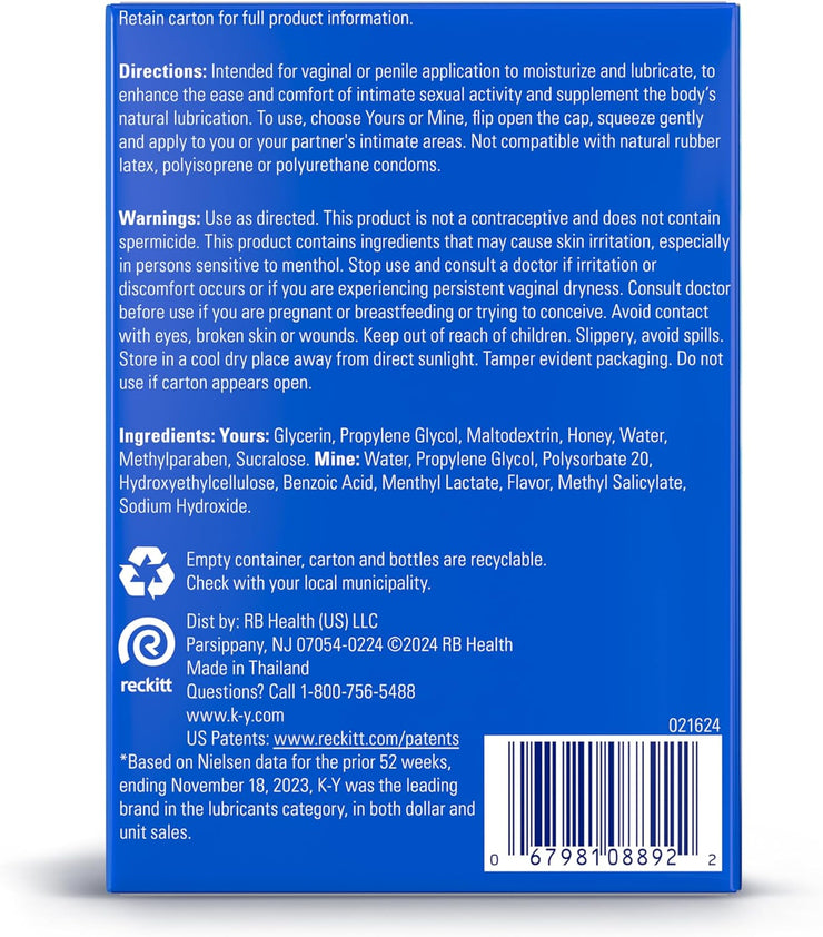 Lubricant &amp; Intimate Gel, Sex Lube, Clear, 3 Fl Oz