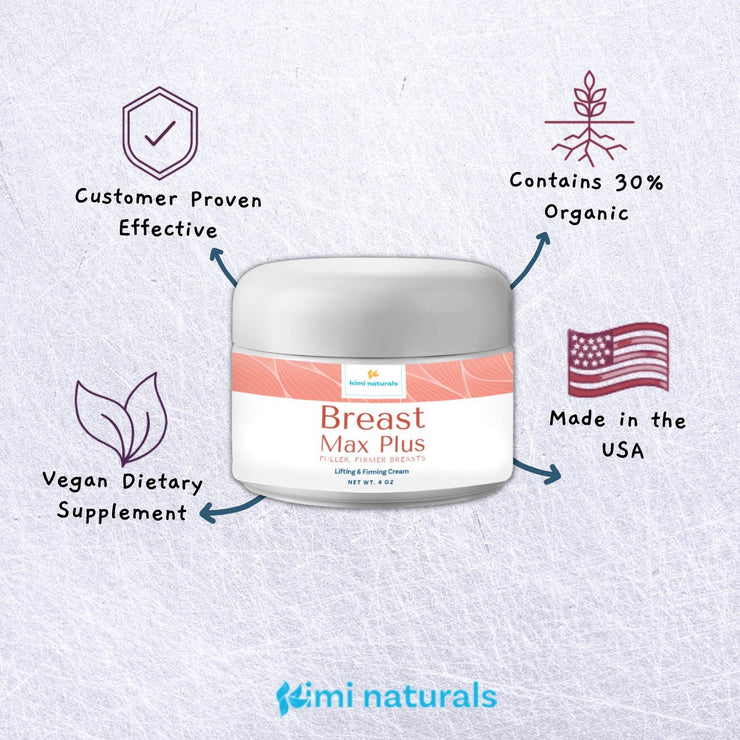 Naturals Breast Max Plus - Breast Enhancement Cream - Breast Enlargement - 4 OZ