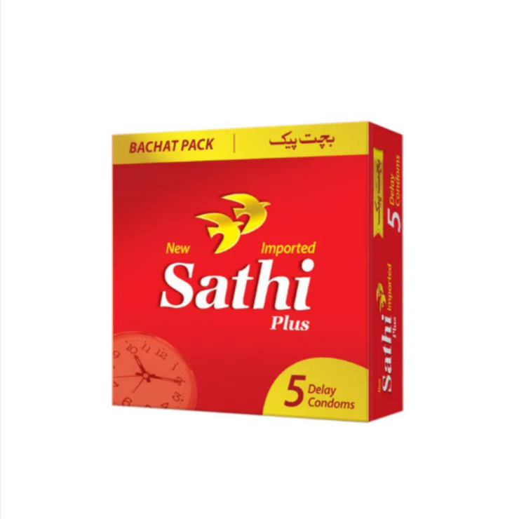Sathi Plus Delay Condoms - Pack Of 5 - Bachat Pack